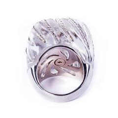 Rock Crystal and Diamond Ring