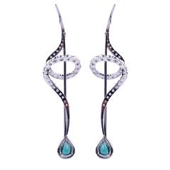 Emerald Diamond Spiral Earrings