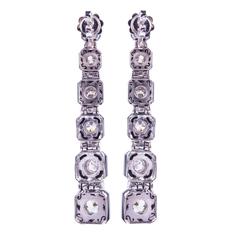Black Jade and Diamond Earrings