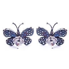 Diamond and Sapphire Butterfly Earrings