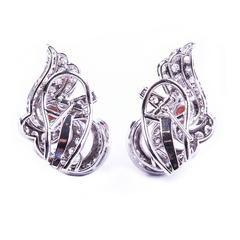 Natural Conch Pearl and Diamond Earrings