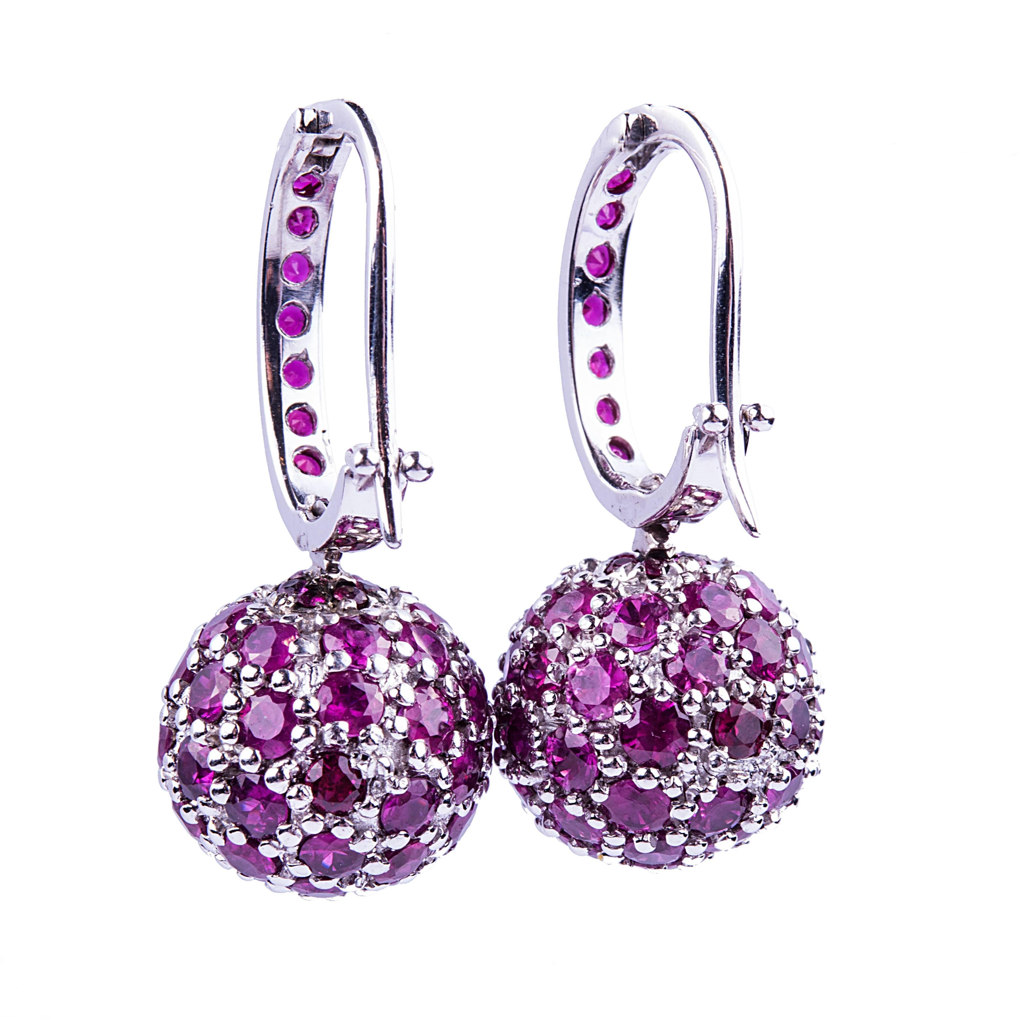 18kt White Gold and Ruby Earrings