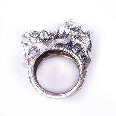 Atelier Misani Pink Tourmaline Blue Cabochon Sapphire Diamonds Gold Ring