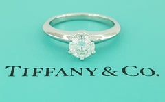 Tiffany & Co Round Diamond Solitaire Platinum Engagement Ring 0.73 ct