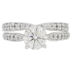 Tiffany & Co Harmony Diamond Platinum Engagement Ring Band Set 1.38 ct
