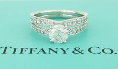 Tiffany & Co Harmony Diamond Platinum Engagement Ring Band Set 1.38 ct