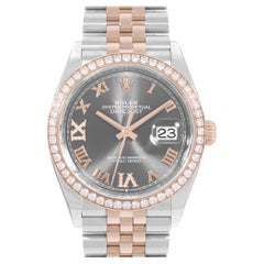 Rolex Datejust 36 126281 RBR Silver Factory Diamond Steel Rose 2024 Card