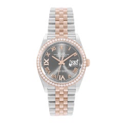 Rolex Datejust 36 126281 RBR Silver Factory Diamond Steel Rose 2024 Card