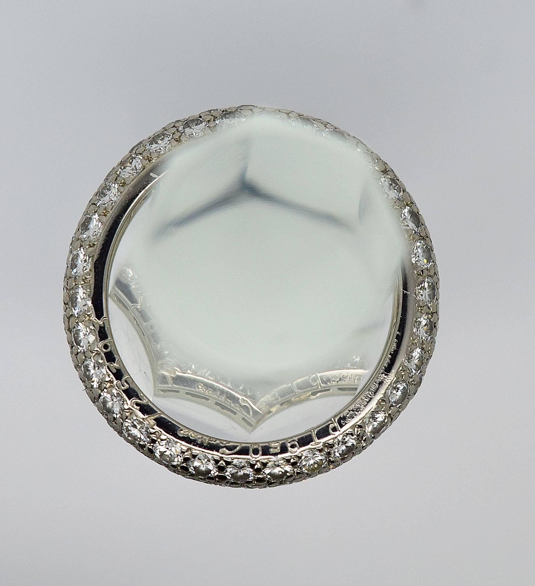 Cartier Paris Pave Diamond Platinum Wedding Band Ring For Sale 1