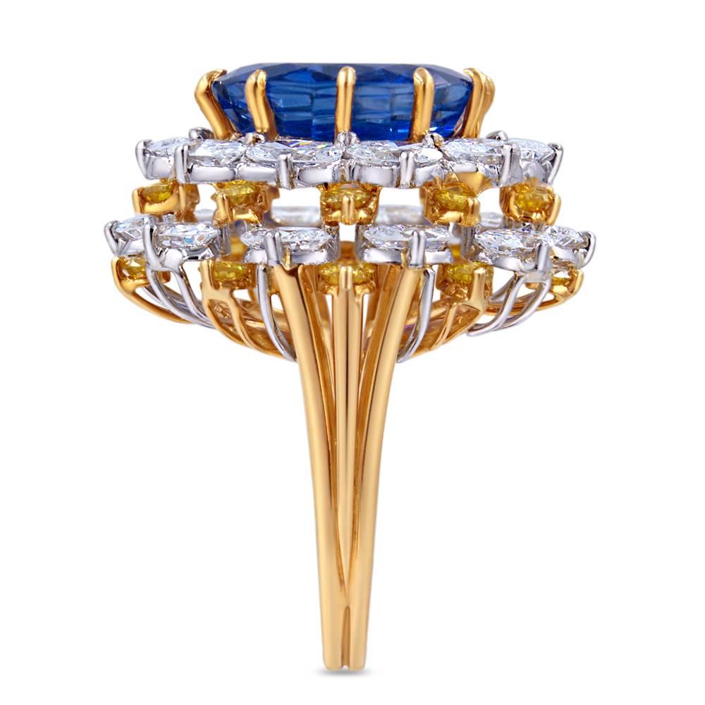 Important Oscar Heyman Sapphire Diamond Gold Platinum Ring 1