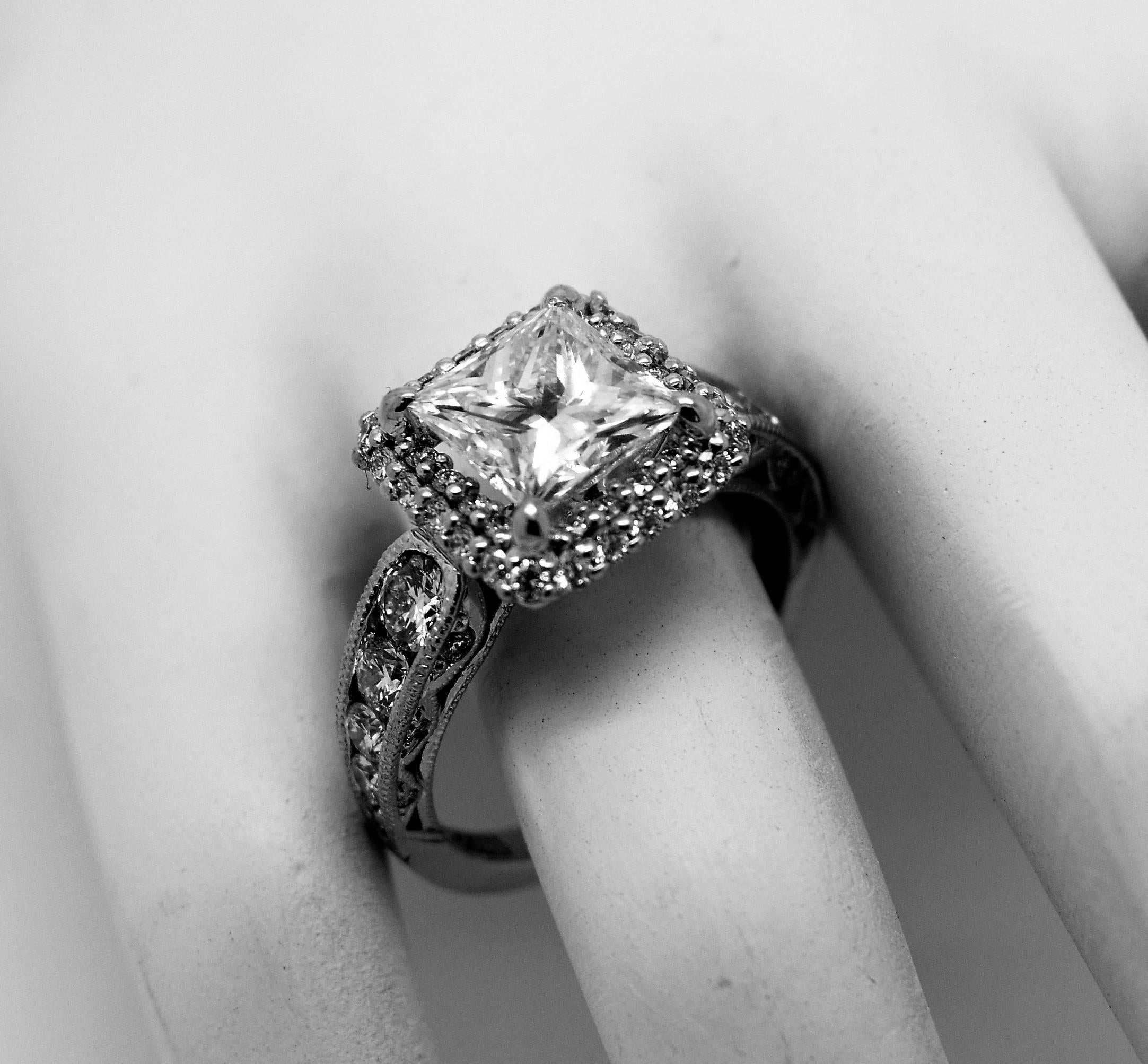 tacori princess cut engagement ring