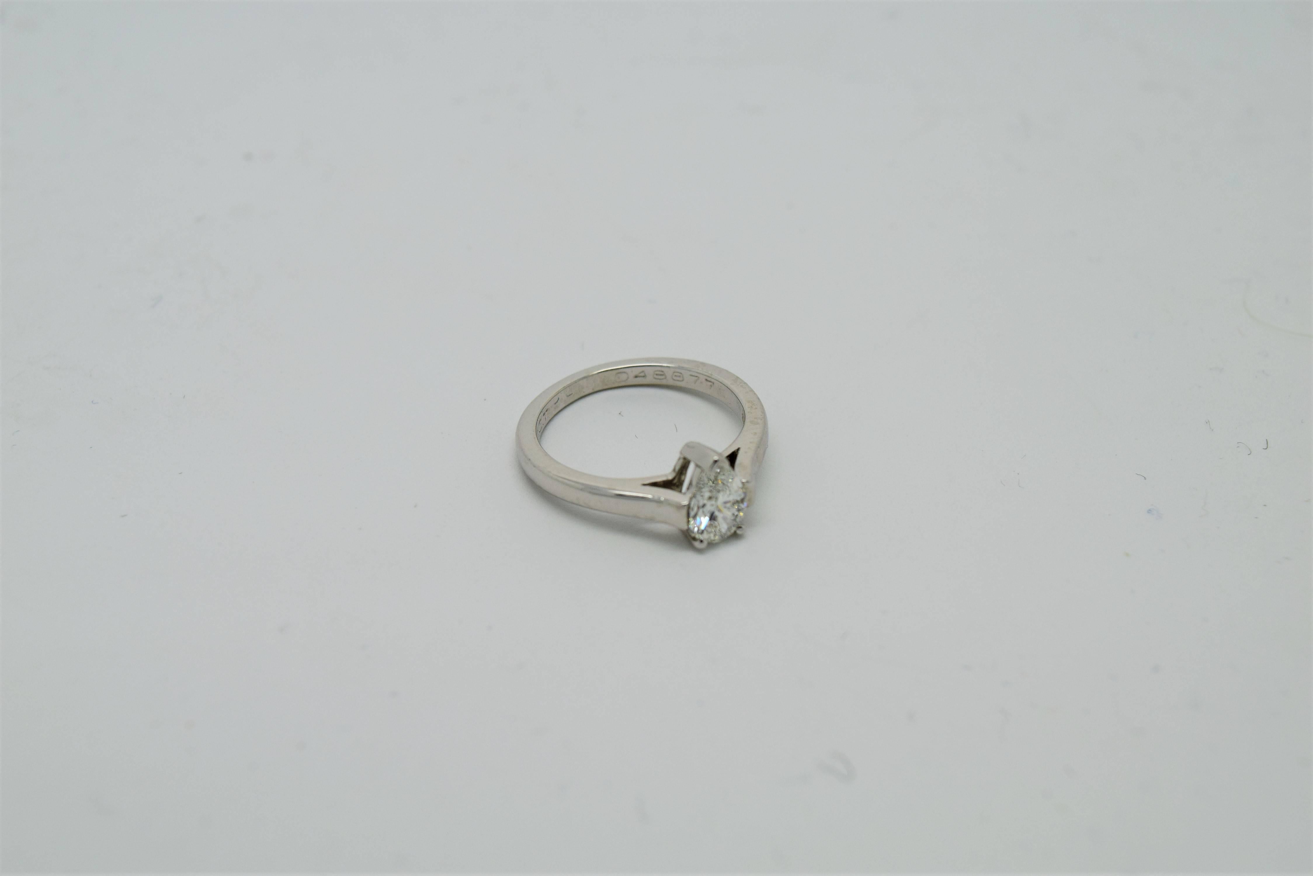 Tiffany & Co. Pear Shape Diamond Platinum Engagement Ring In New Condition For Sale In Chicago, IL