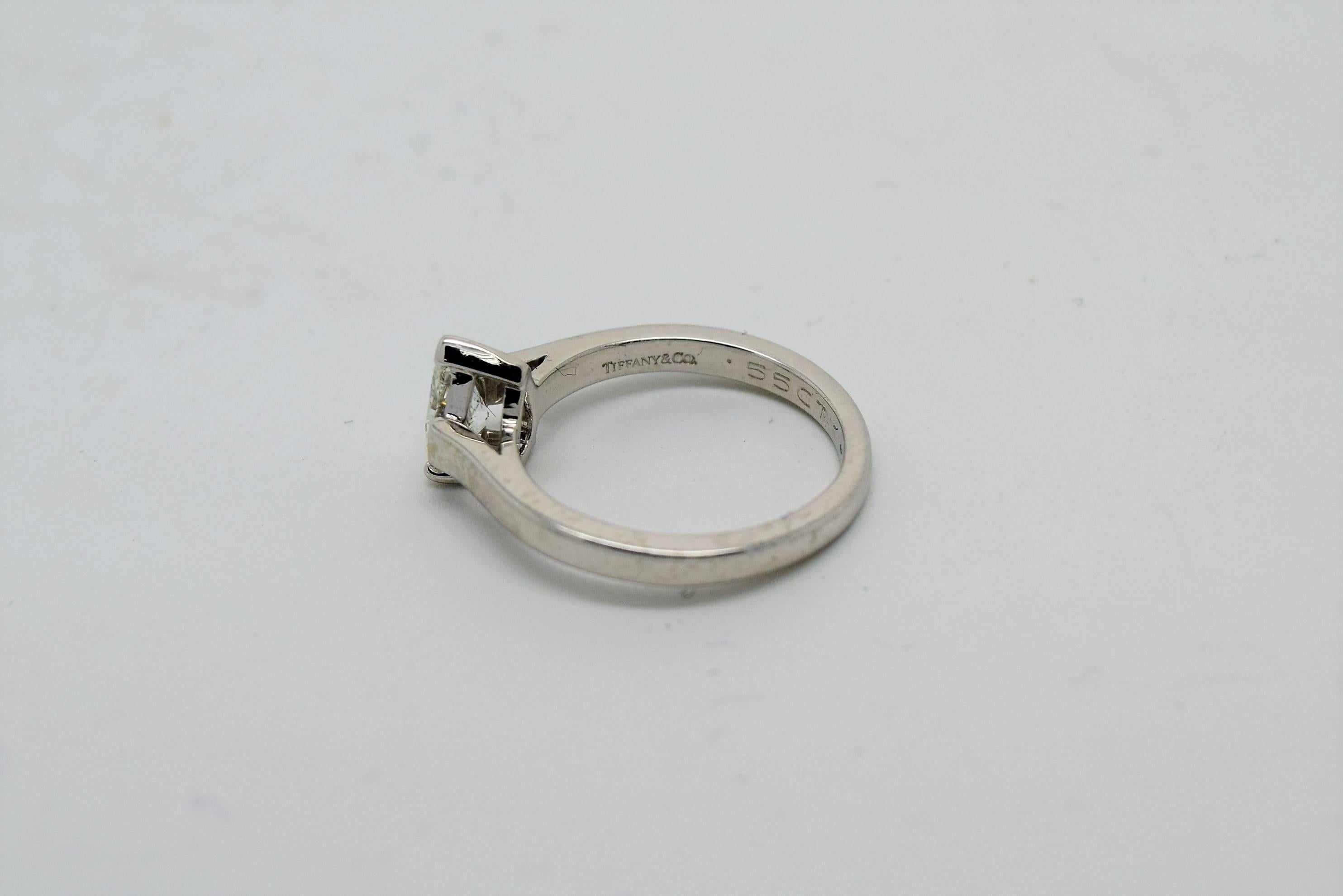 Women's Tiffany & Co. Pear Shape Diamond Platinum Engagement Ring For Sale