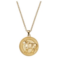 Taurus Zodiac Pendant 24mm 14kt Ecological Gold