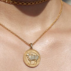 Taurus Zodiac Pendant 24mm 14kt Ecological Gold