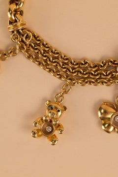 Chopard Happy Diamonds Charm Bracelet in 18 Karat Yellow Gold with Diamond Charm