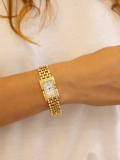 Fred Paris Vintage Ladies Watch in 18 Karat Yellow Gold with Diamond Set Dial