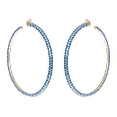 Sabine Getty Memphis Blue Topaz Inflated Hoop Earrings 4