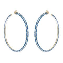 Sabine Getty Memphis Blue Topaz Inflated Hoop Earrings