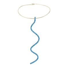 Sabine Getty Blue Topaz Wiggly Torque Necklace