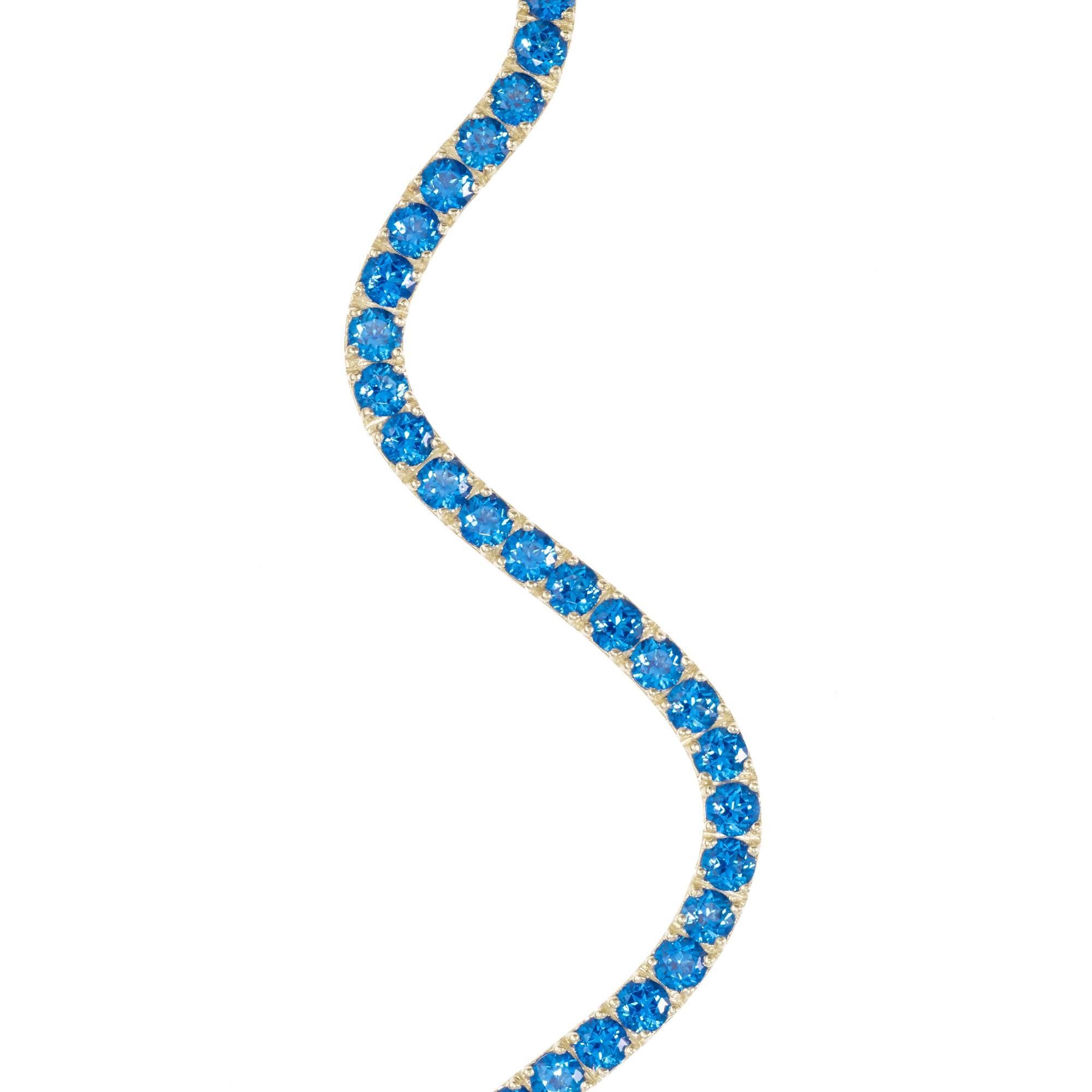Sabine Getty Blue Topaz Wiggly Torque Necklace In New Condition For Sale In London, GB