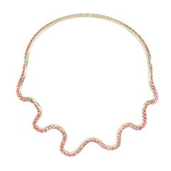 Sabine Getty Pink Topaz Wiggly Necklace