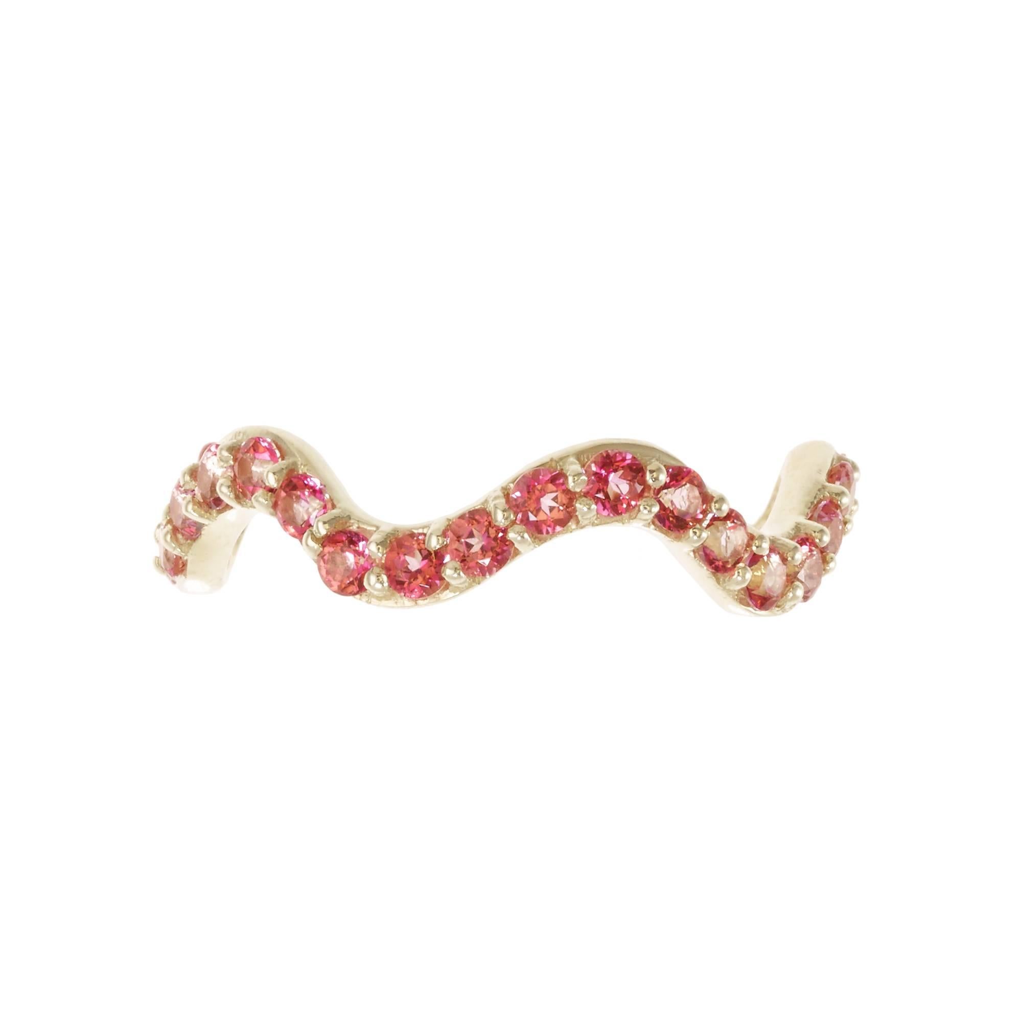 Contemporary Sabine Getty Pink Topaz Wiggly Band Ring For Sale