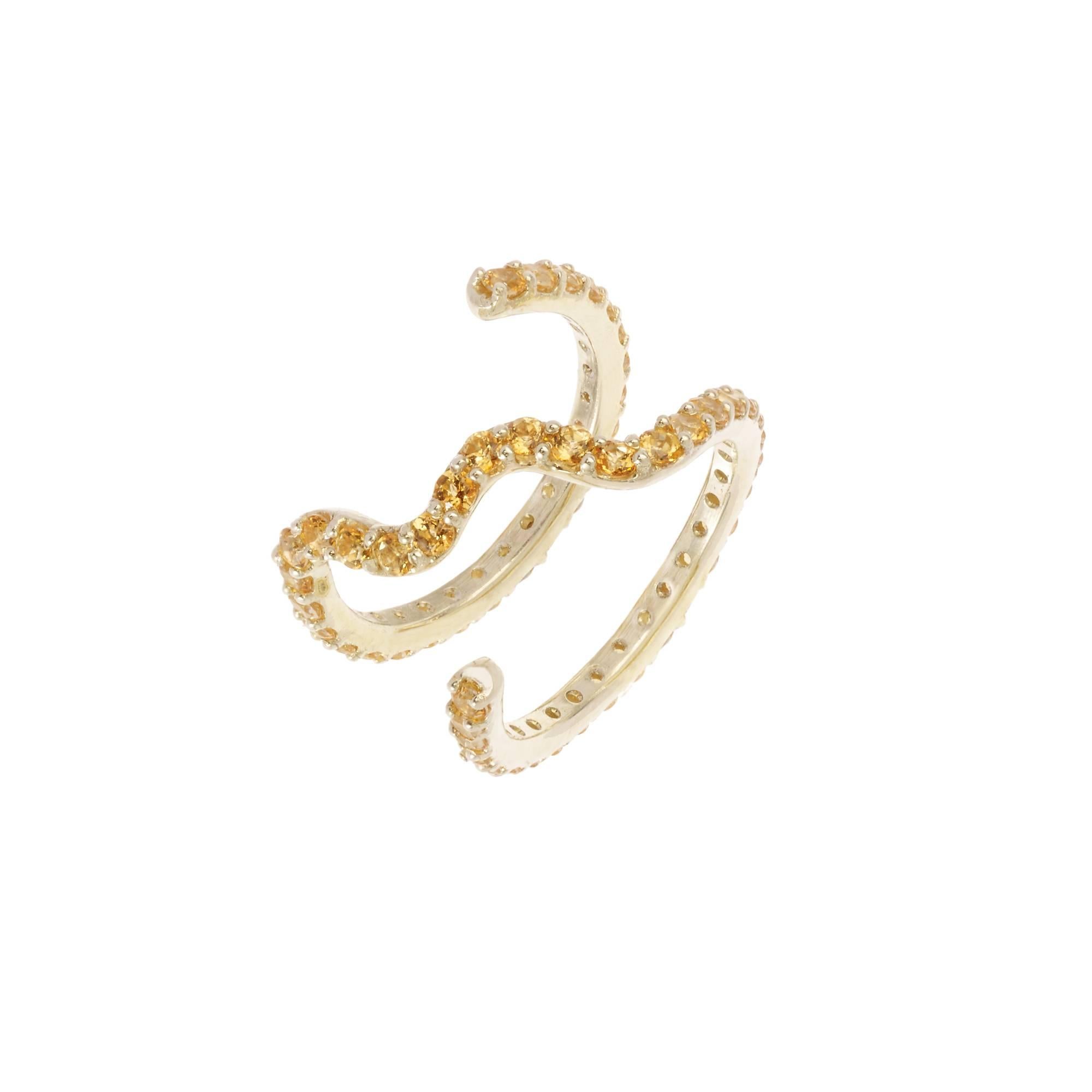 Contemporary Sabine Getty Yellow Topaz Wiggly Band Ring For Sale