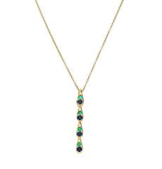 Sabine Getty Blue Sapphire Emerald Diamond Harlequin Necklace 