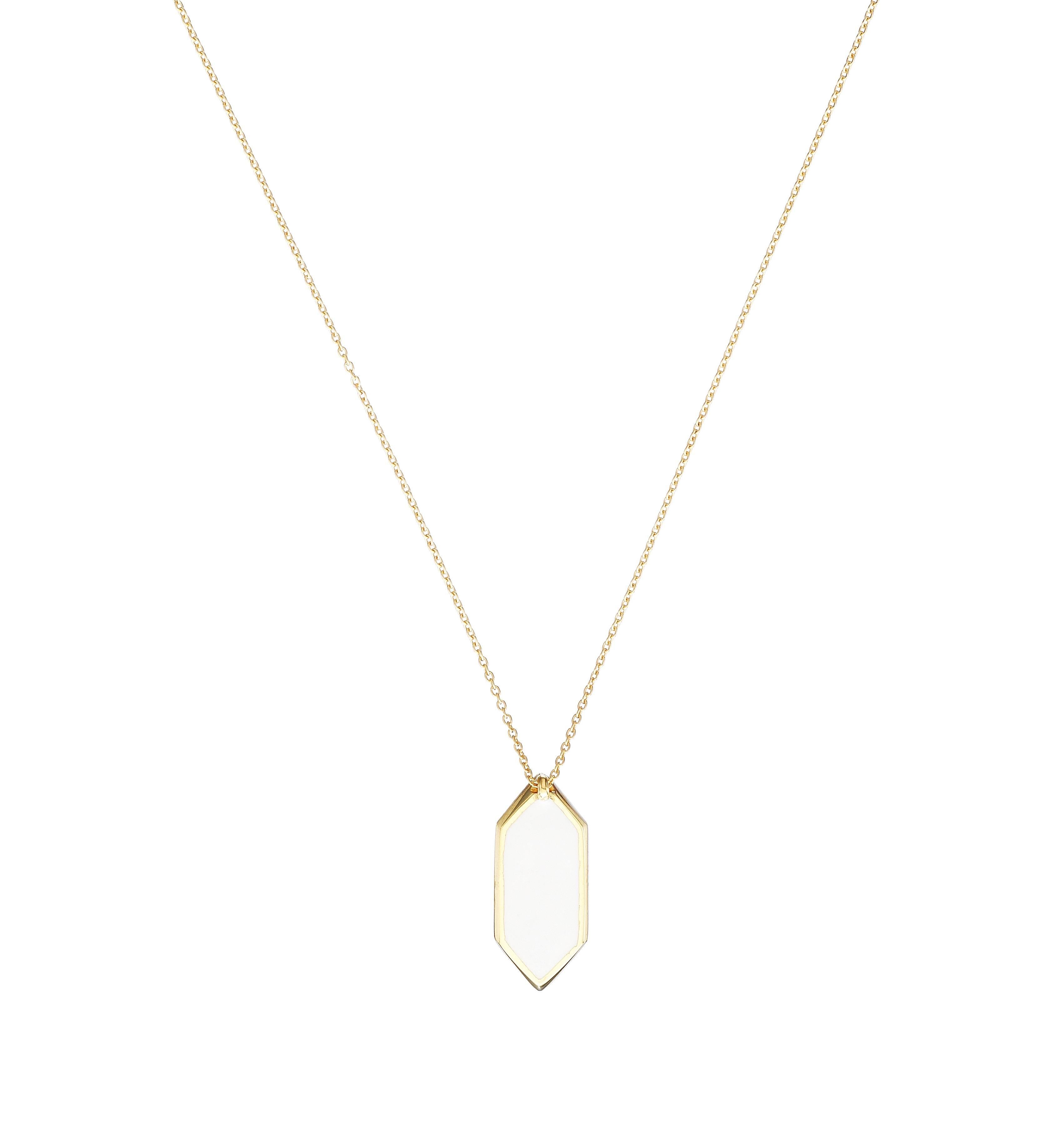 18kt yellow gold Sabine Getty Prospero Calixthe Pendant set with moonstone, white diamonds and white enamel

Diamond: 0.22 

The beautiful Prospero collection takes a strong inspiration from Rome, with its endless rich history in art and