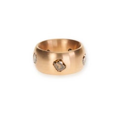 "Micheal Weggenmann" 18 Karat Red Gold Band Featuring Five Fancy Color Diamonds
