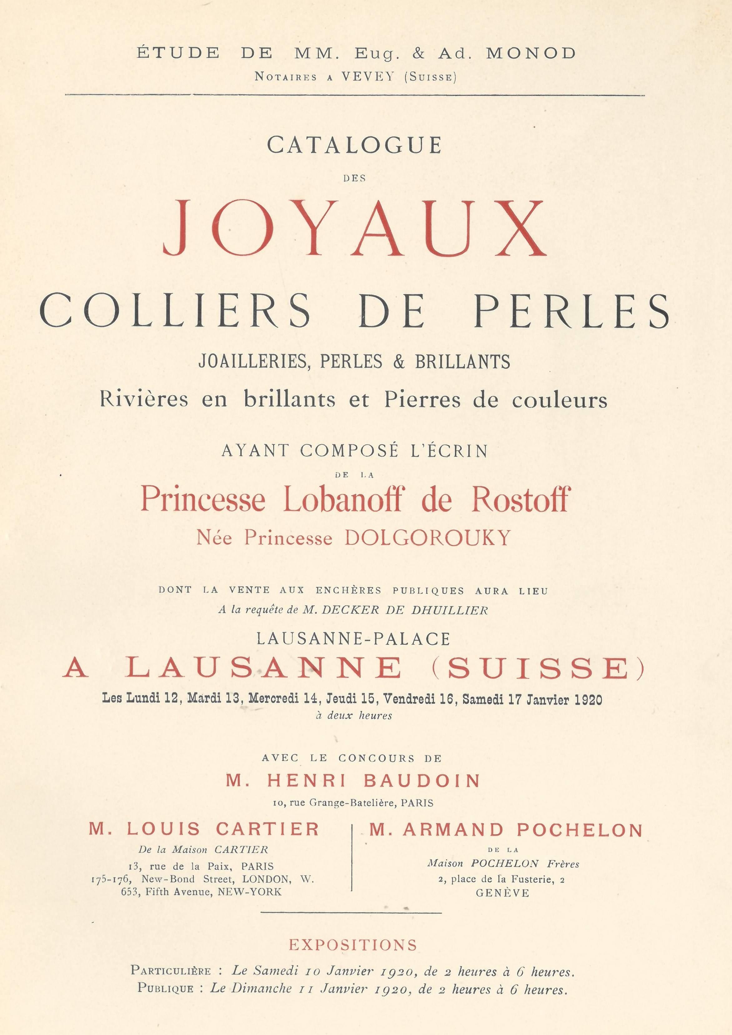 Jewels of Princess Lobanoff de Rostoff 'Sale Catalogue' 4