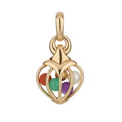 Bvlgari 1970's heart shaped pendant with gemstone beads
