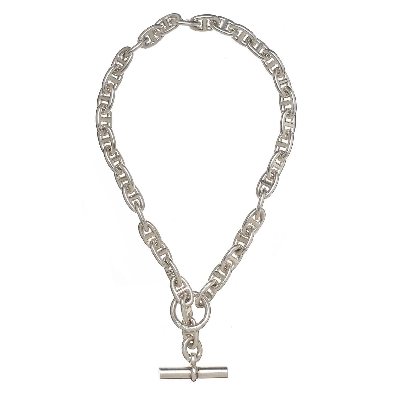 Hermes Silver Marine Link Necklace