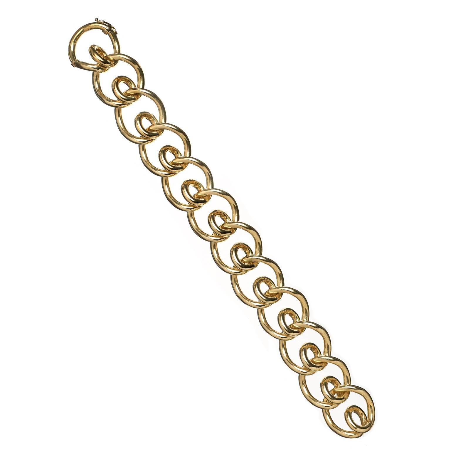 1960s Yellow Gold Knot Link Bracelet For Sale