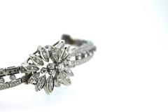 1960s Diamond Gold Floral Link Bracelet