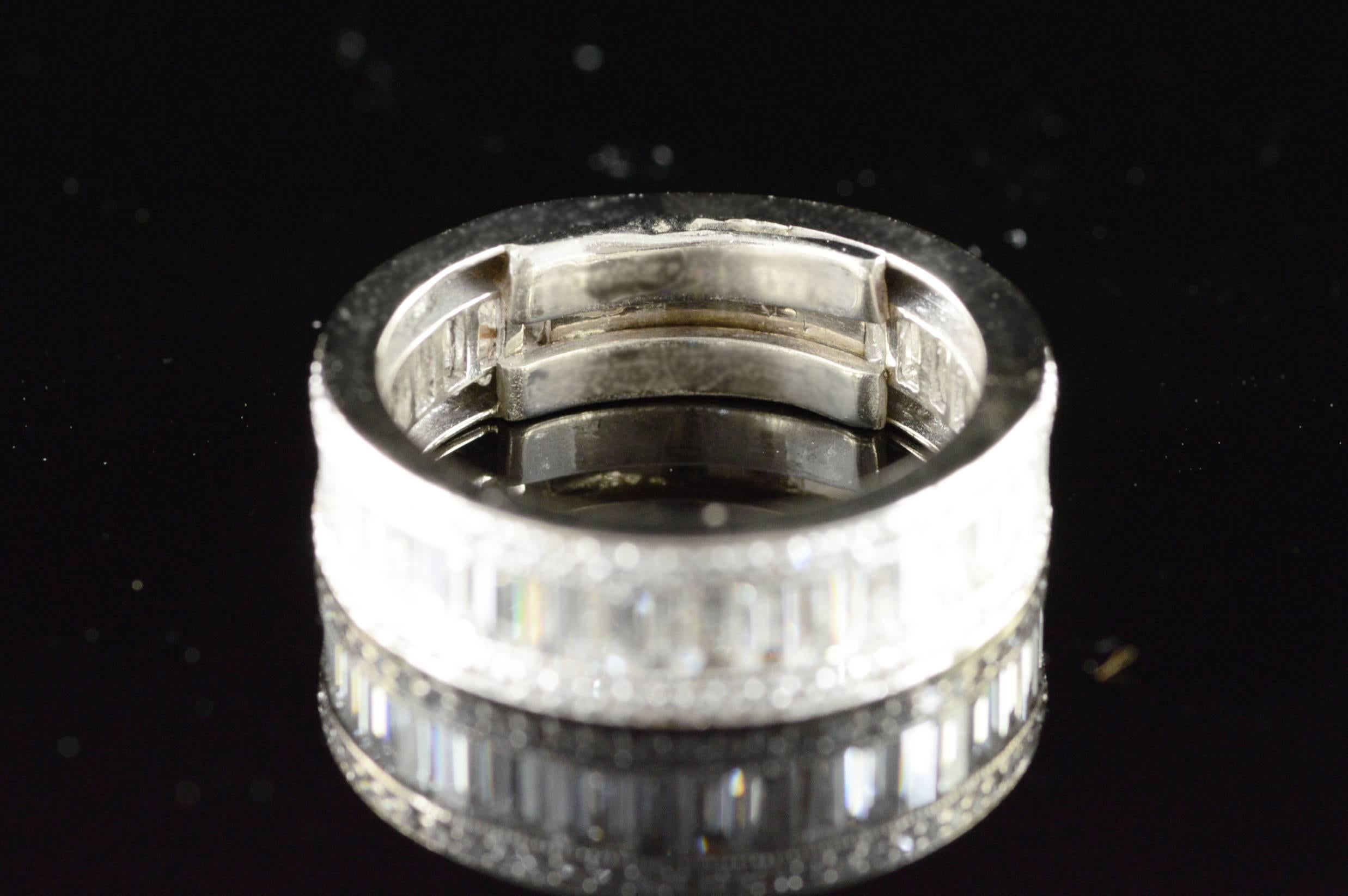 3.12 Carats Channel and Prong Set Diamond Gold Anniversary Band Ring In Excellent Condition For Sale In Frederick, MD