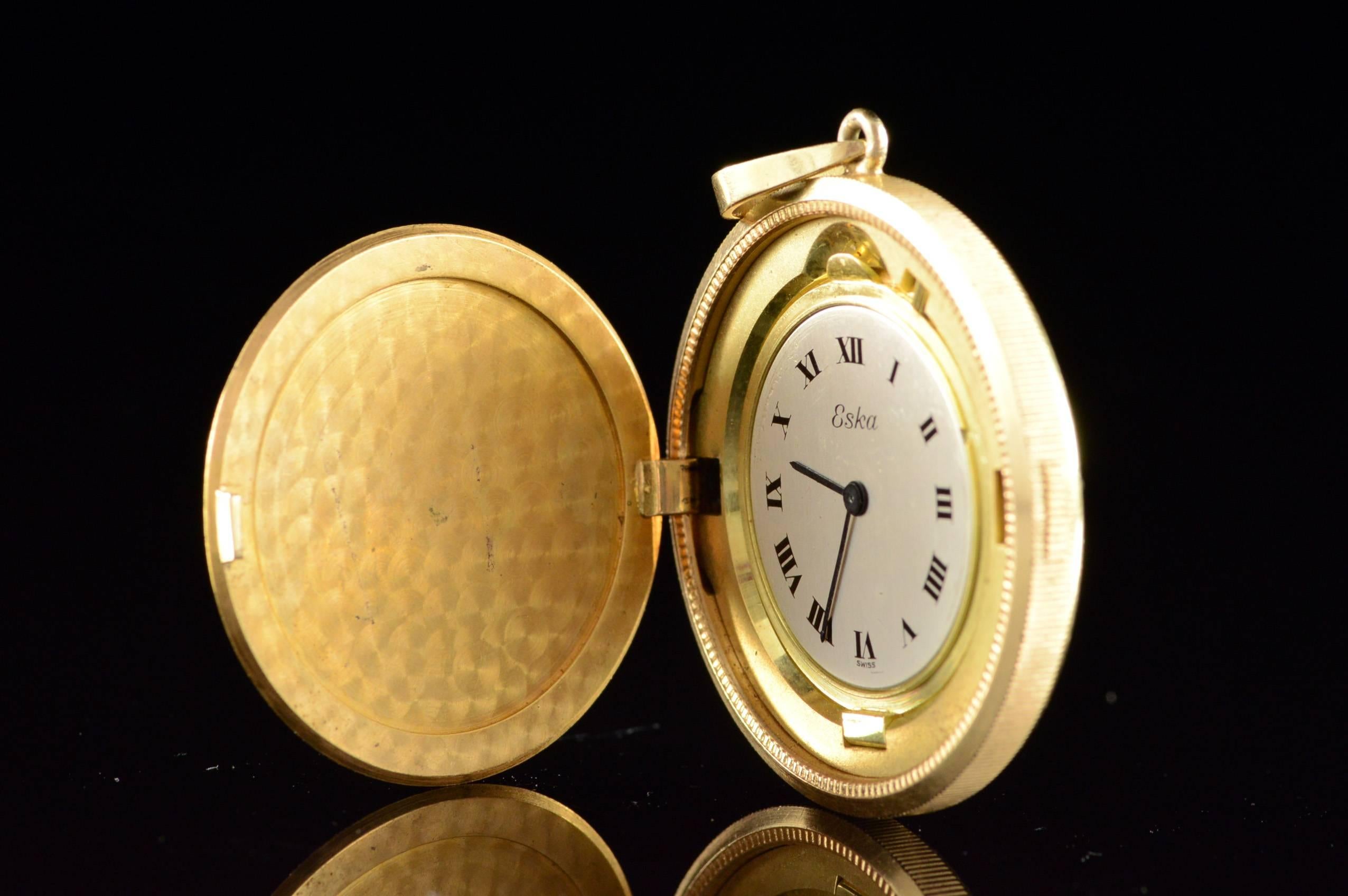 Women's or Men's  Eska $20 US Gold Liberty Hidden Pocket Watch