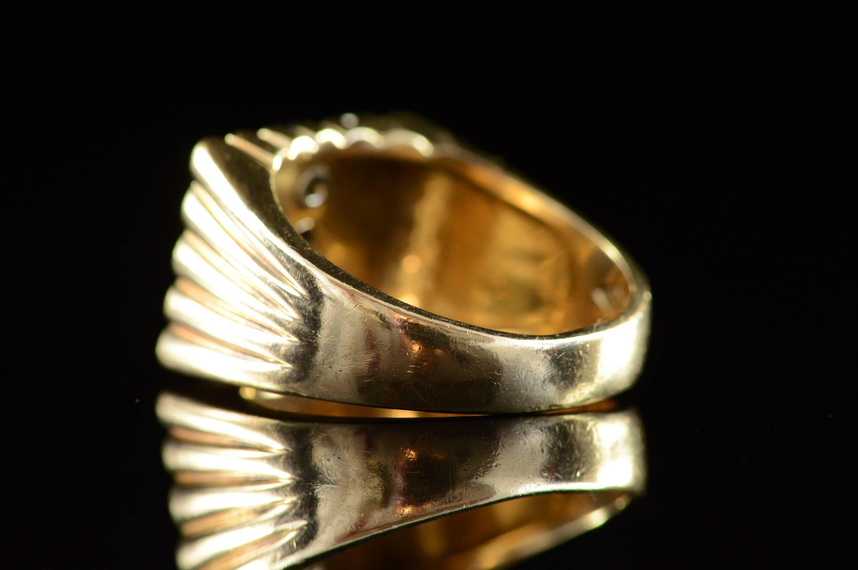1920s Diamond Gold Masonic Fraternal Order Ring 4