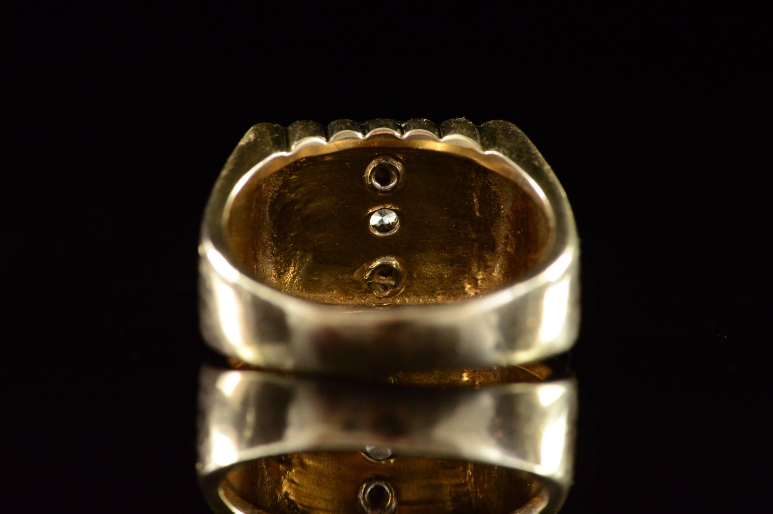 1920s Diamond Gold Masonic Fraternal Order Ring 3
