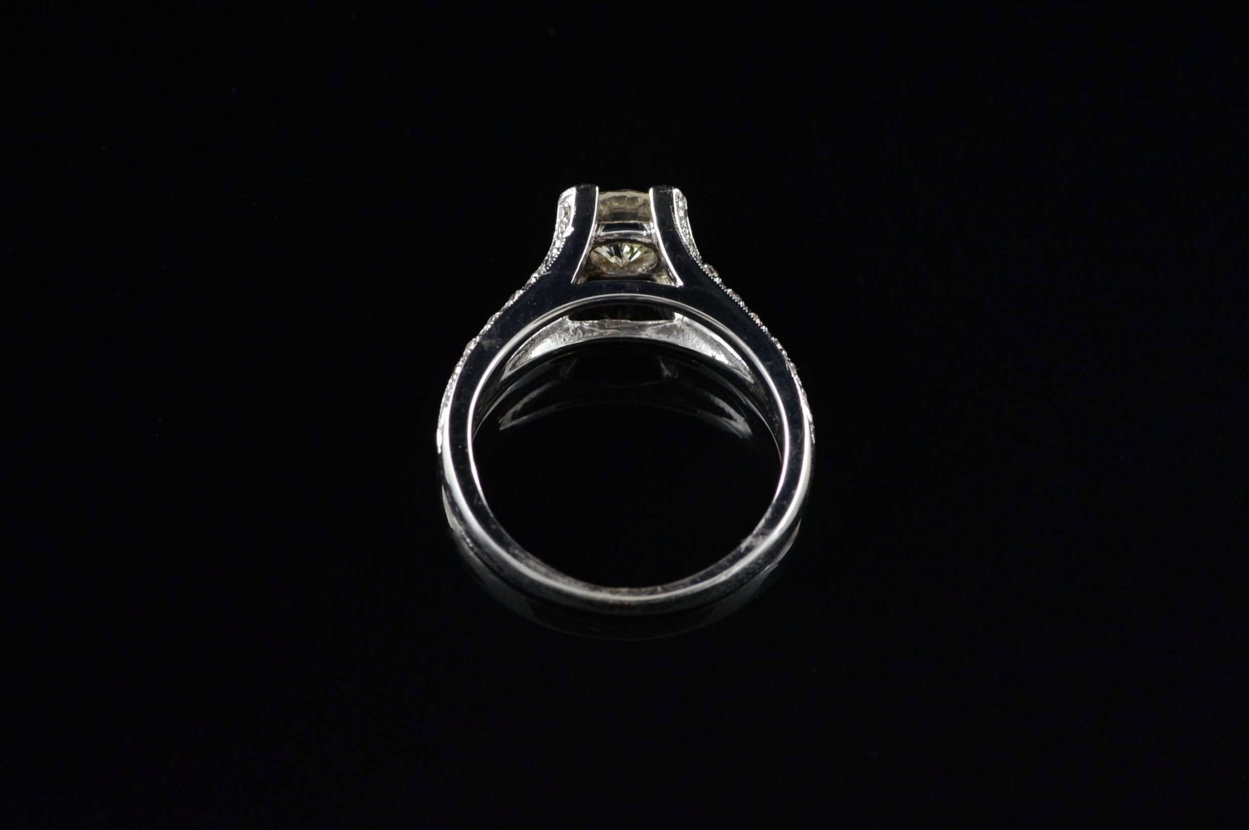 Modern Split Shank Diamond Engagement Ring For Sale 3