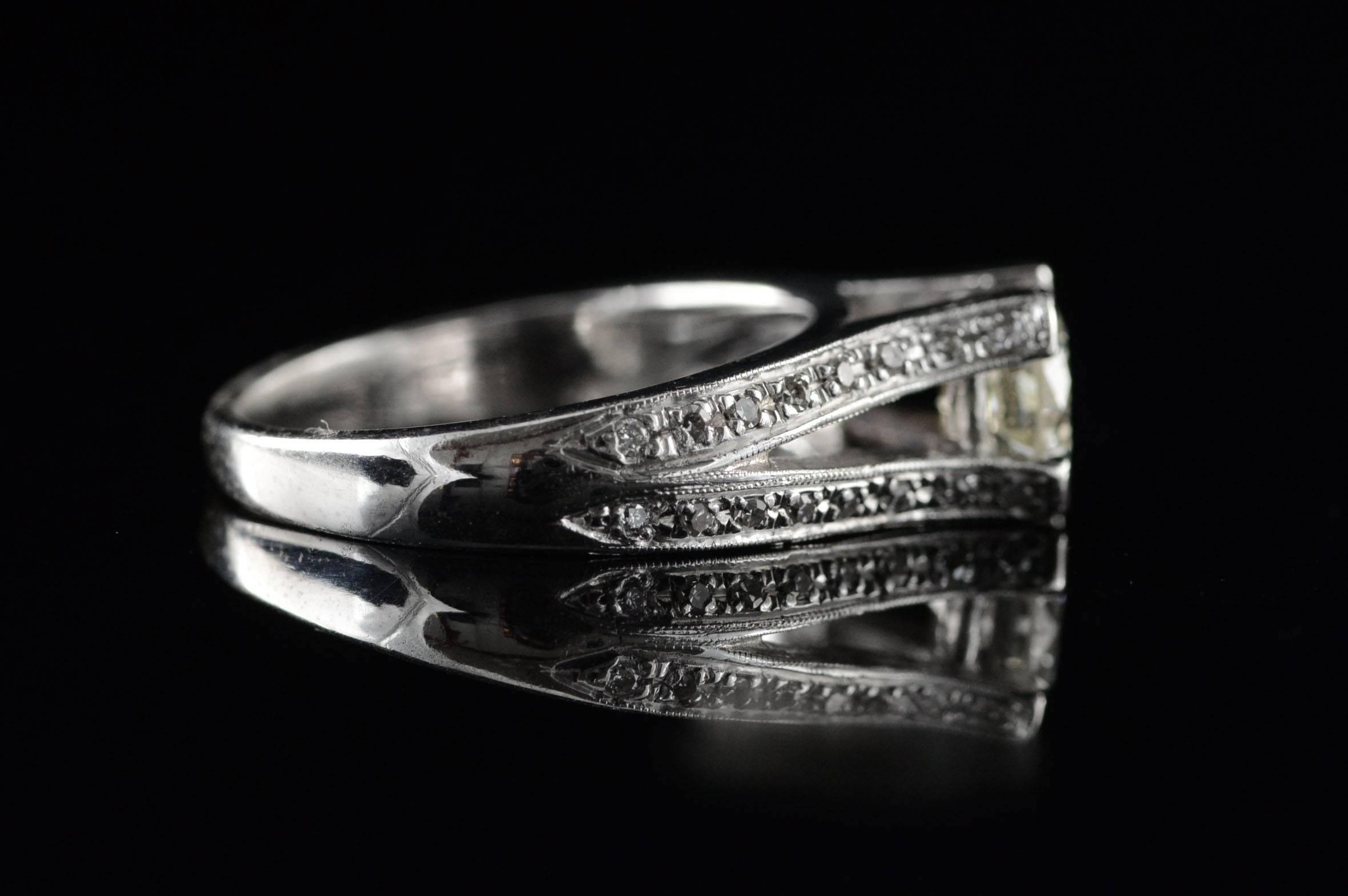 Modern Split Shank Diamond Engagement Ring For Sale 2