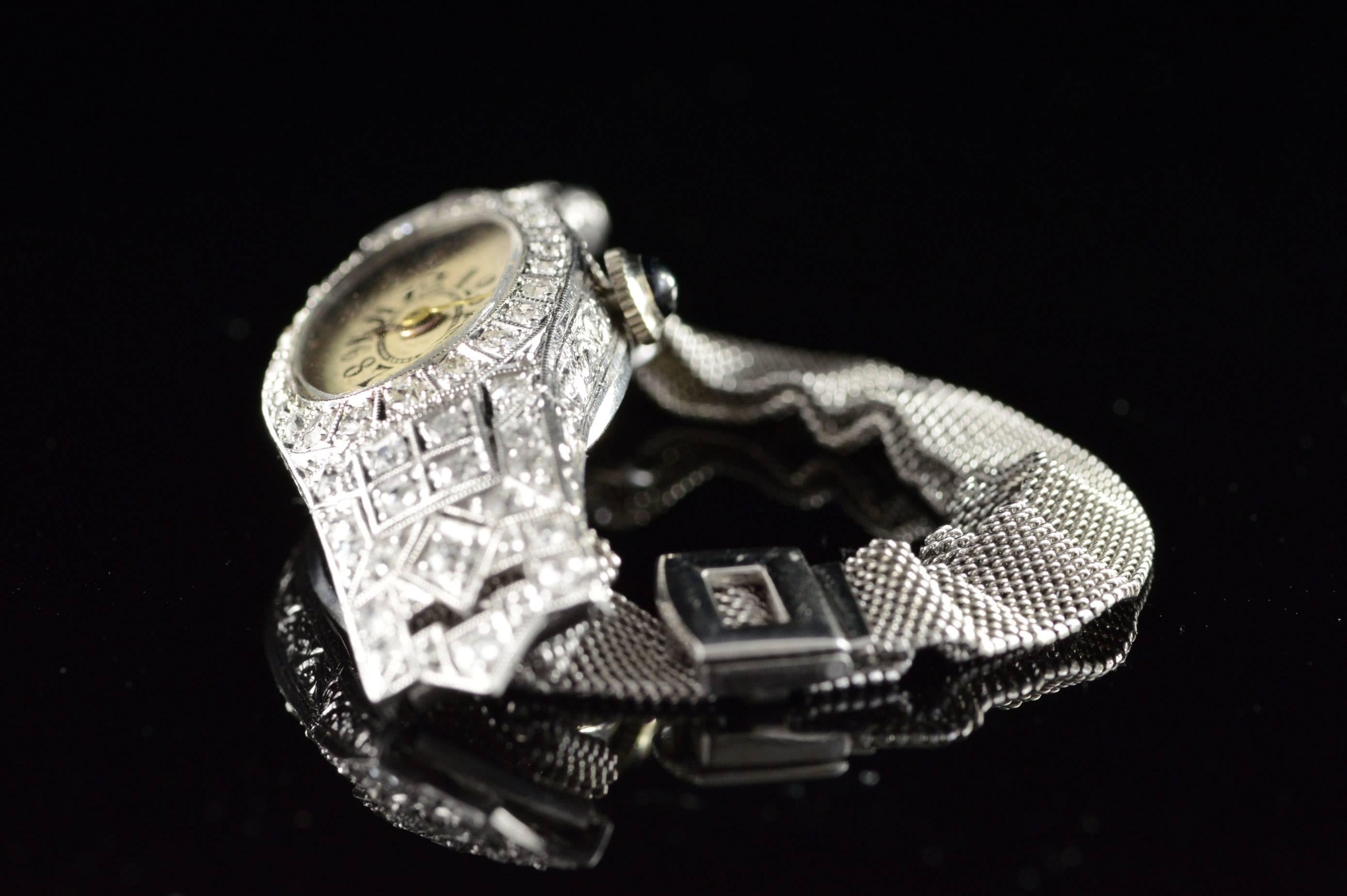  Old Mine Cut Diamond Filigree Vintage Gold Watch 2
