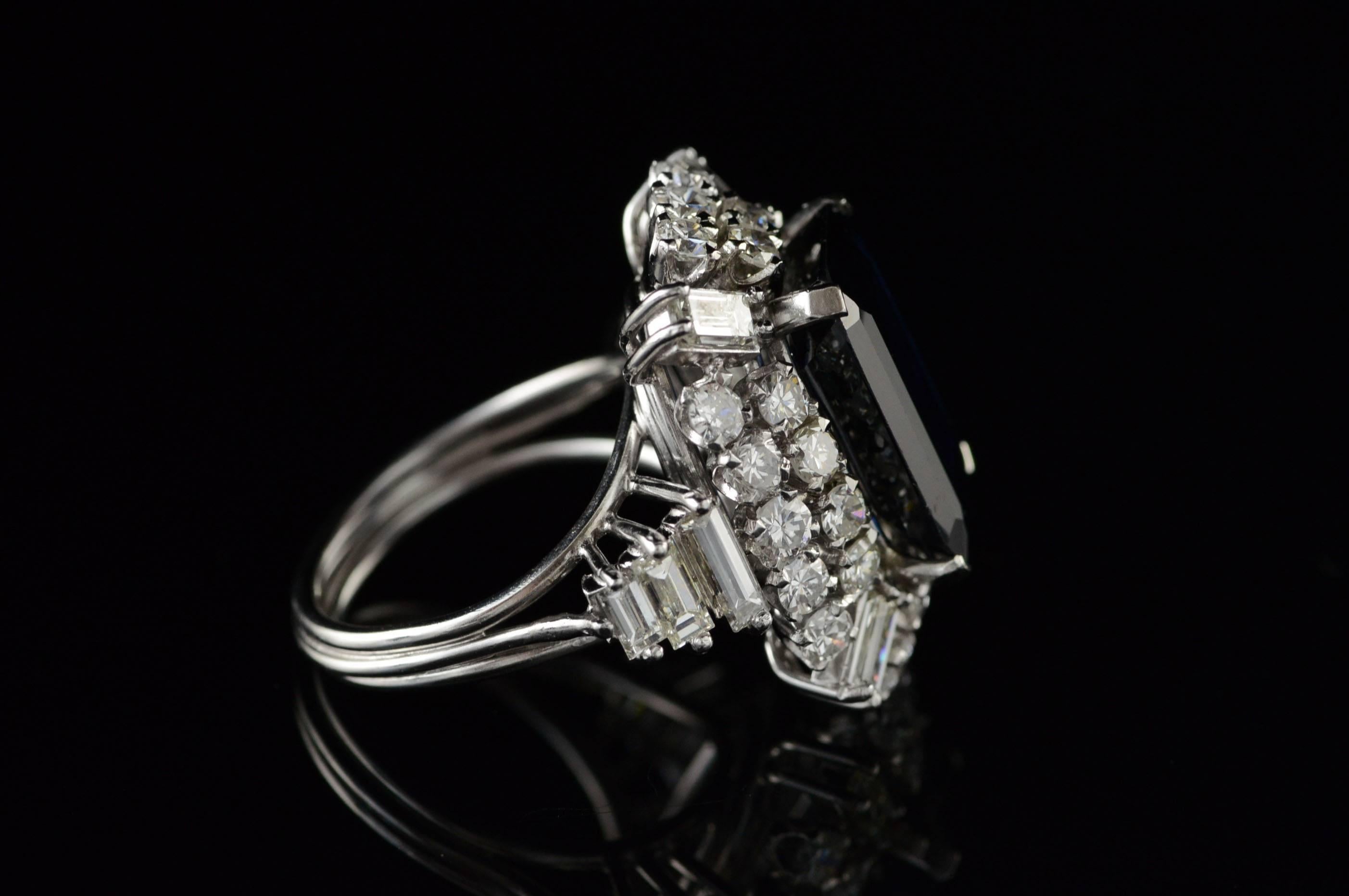8.17 Carat Sapphire Diamond Ring  For Sale 2