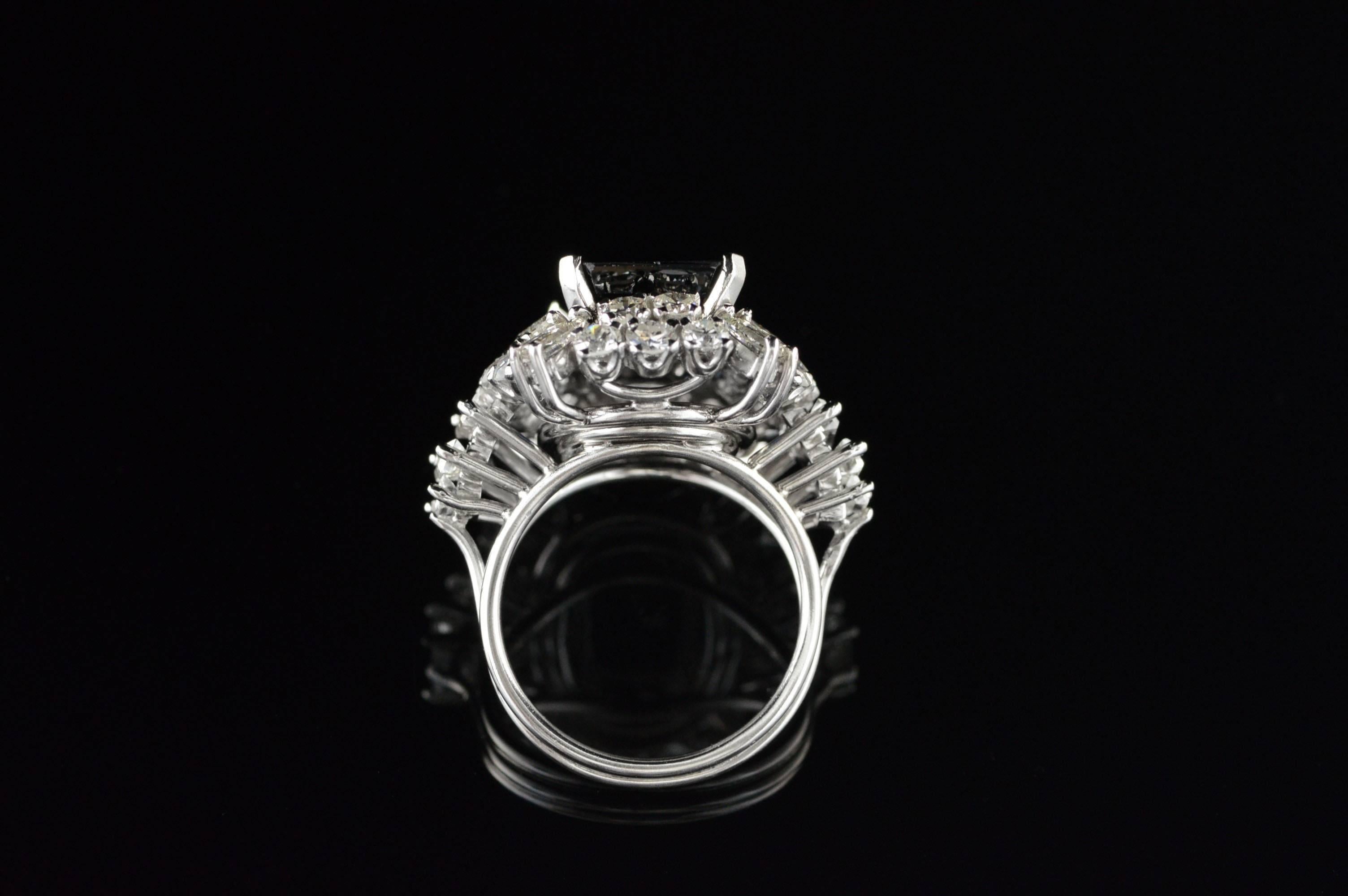 8.17 Carat Sapphire Diamond Ring  For Sale 3