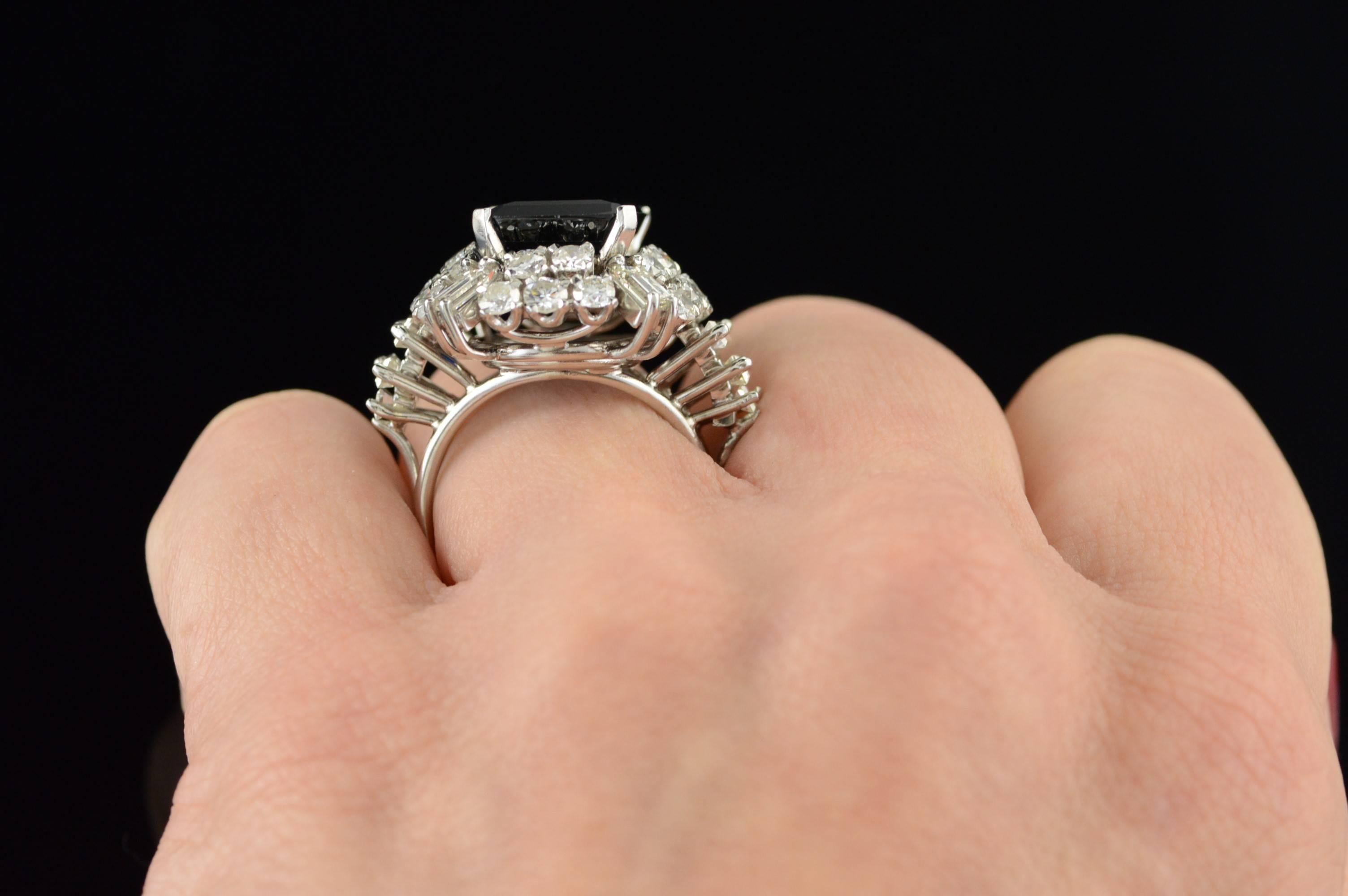 8.17 Carat Sapphire Diamond Ring  For Sale 6