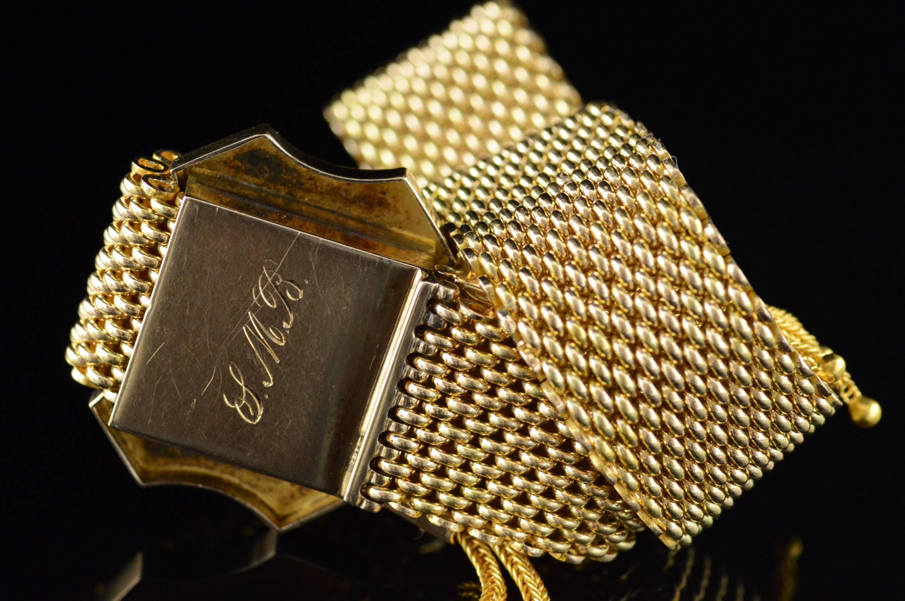 Black Enamel Victorian Mourning Gold Bracelet 4