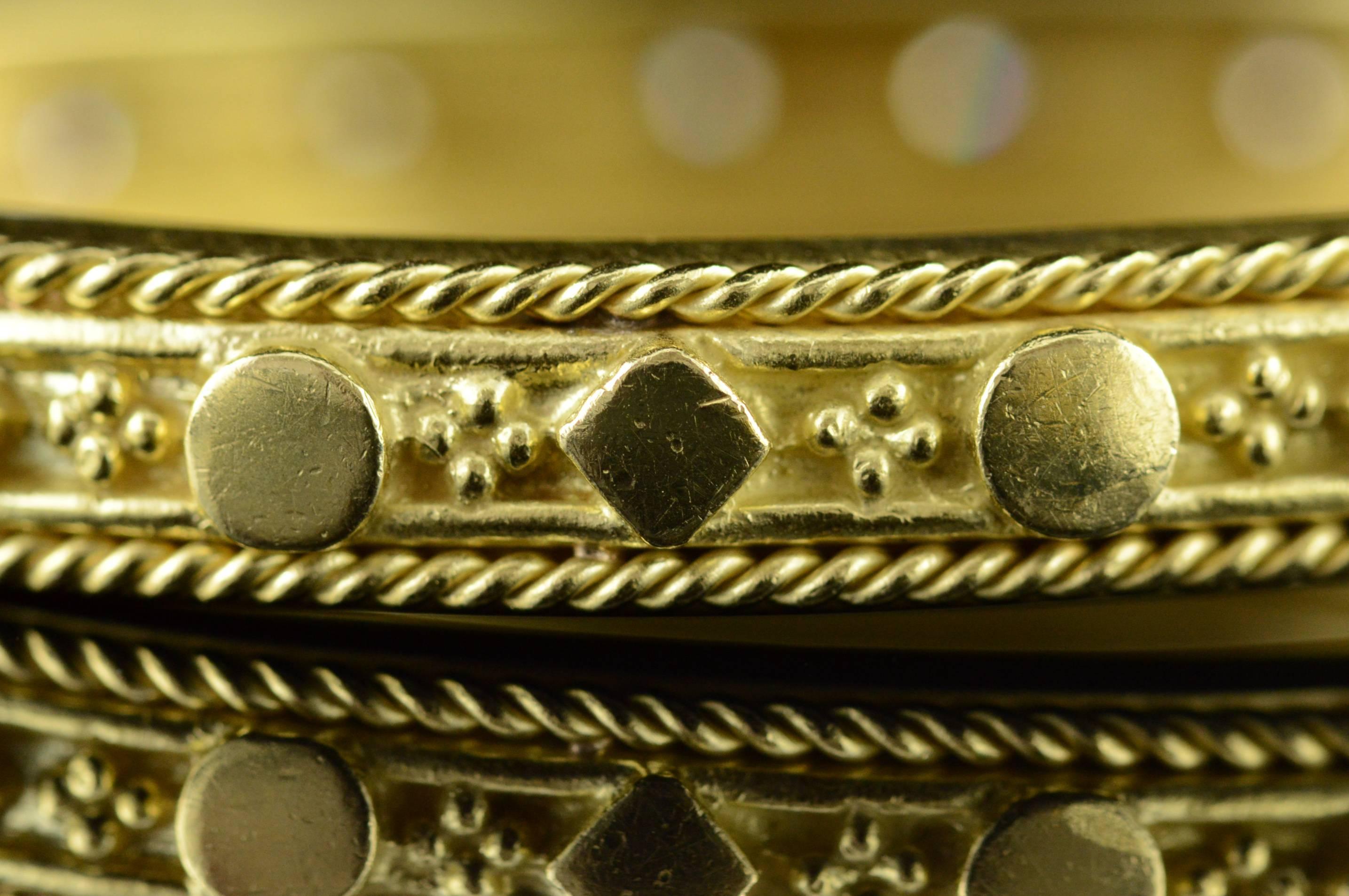 Women's Modern Diamond & Gold Hinged Bangle Bracelet