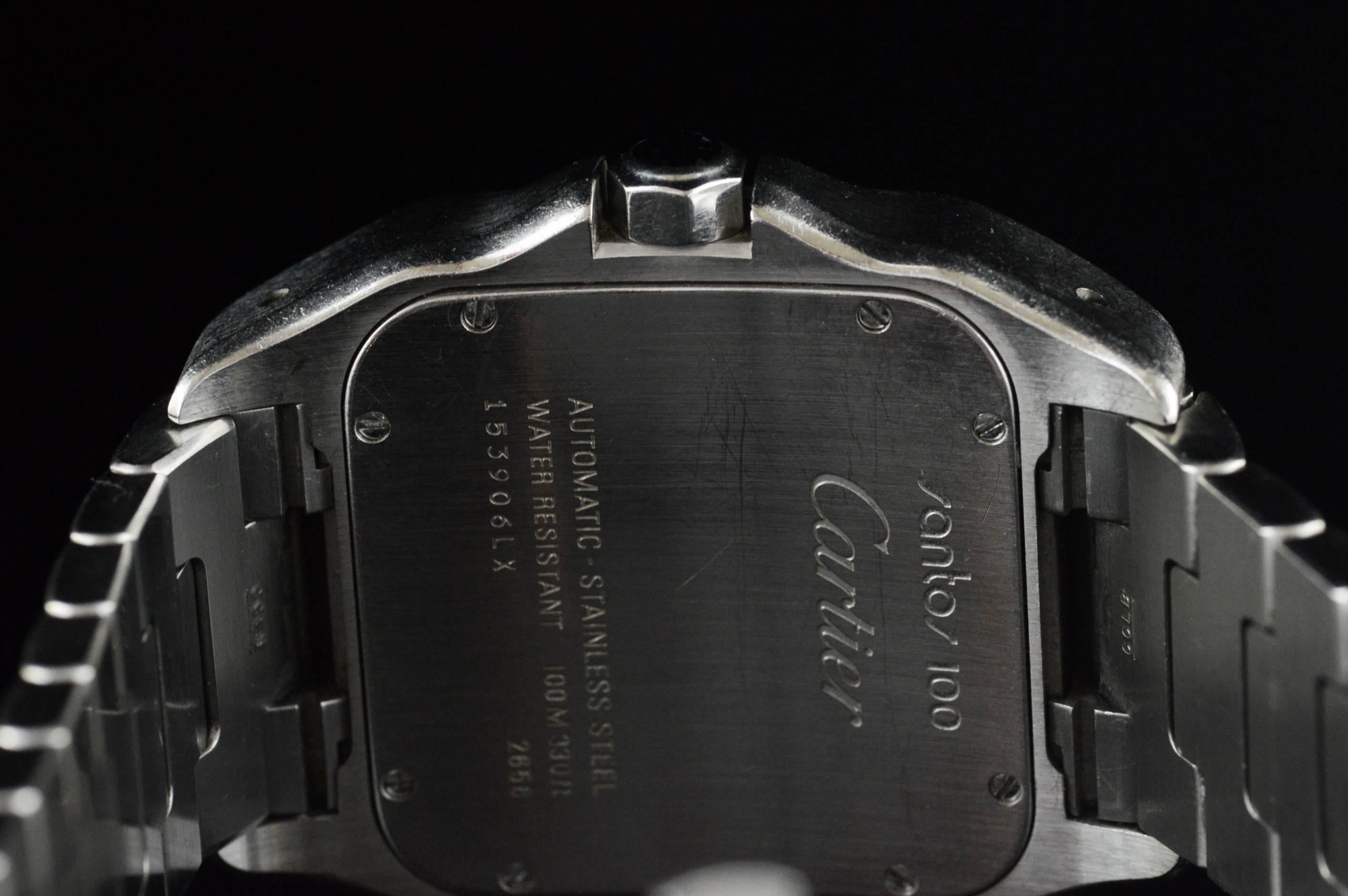 Cartier Stainless Steel Santos 100 XL 38mm Case Automatic Wristwatch In Good Condition In Frederick, MD