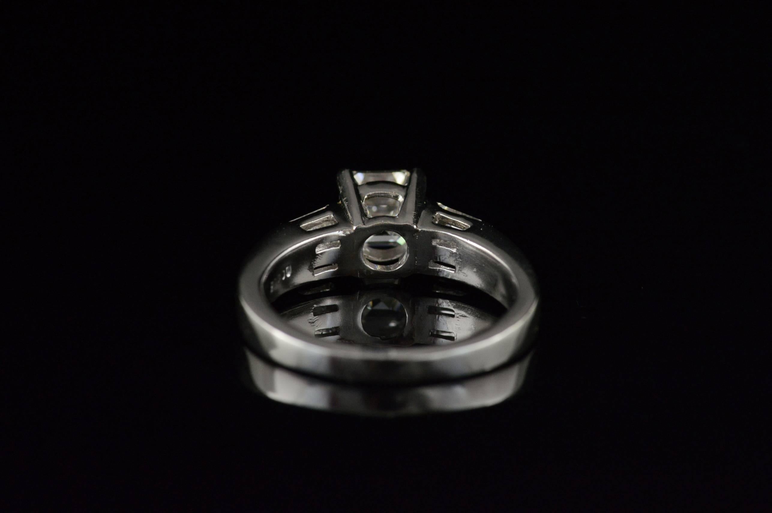 1.02 Carat GIA Certified Asscher Diamond Platinum Engagement Ring 3